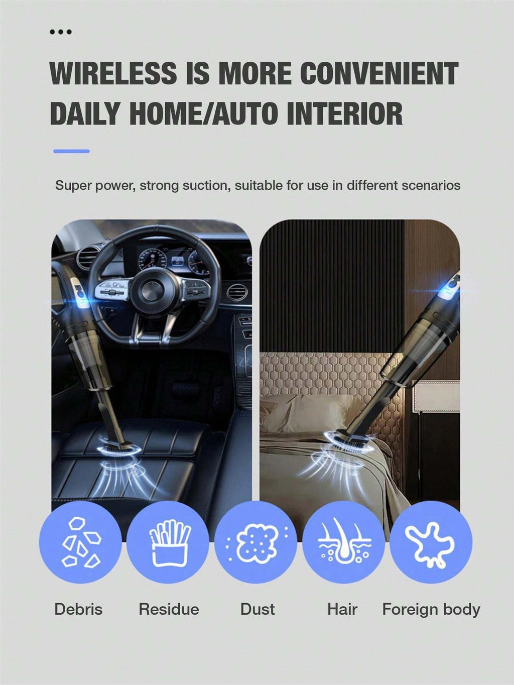1pc 120W High-Power But Mini Cordless Vacuum Cleaner