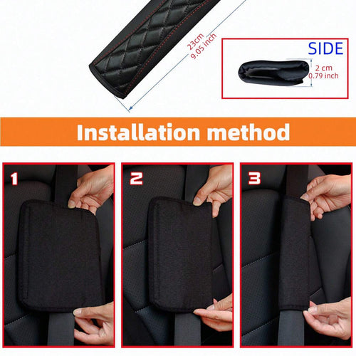 1pc 3D Embroidery Faux Sheepskin Seat Belt Shoulder Pad For Car