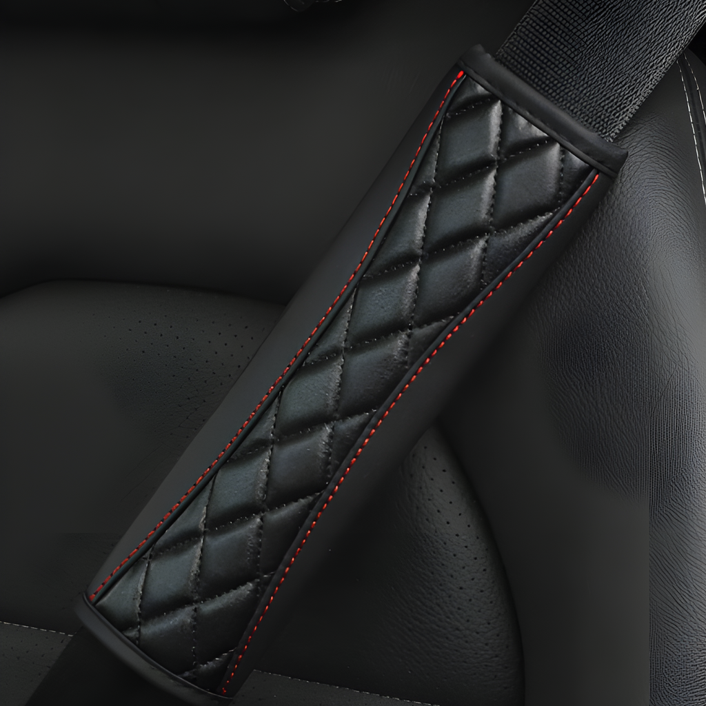 1pc 3D Embroidery Faux Sheepskin Seat Belt Shoulder Pad For Car