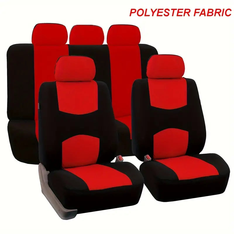 Stylish 5-Seat Comfort-Fit Car Seat Covers - Durable, Easy-to-Clean Polyester Protection for Vehicles